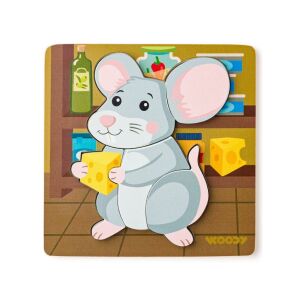 Fa egeres 5db-os baba puzzle - Woodyland 128502910 - Baba puzzle