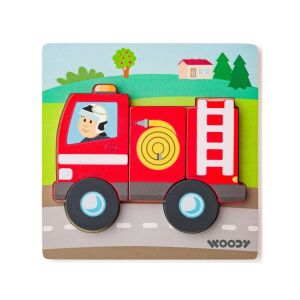 Fa tűzoltós 5db-os baba puzzle - Woodyland 128503324 - Baba puzzle