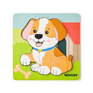 Fa kutyás 5db-os baba puzzle - Woodyland 130063898 - Baba puzzle