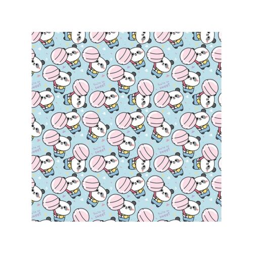 Édes panda nyalókával kék színű csomagolópapír 100x70 cm 136079737