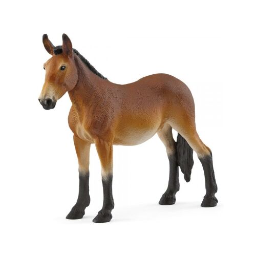 Schleich Maultier Figur, braun und schwarz, realistisches Tier Spielzeug