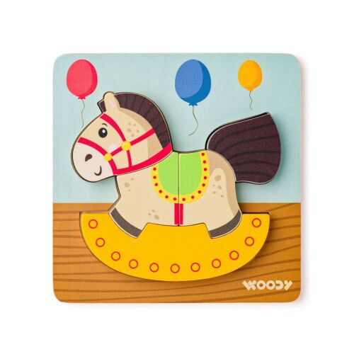 Fa hintaló 5db-os baba puzzle - Woodyland 128504584