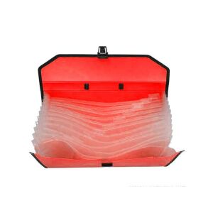 Spirit: Piros irattartó mappa A4 12 rekeszes fogantyúval 128506633 - Harmonika mappa