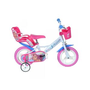 Sirenetta Alyssa 12 colos lány kerékpár, segédkerekekkel, sellő mintával, rózsaszín és kék, Dino Bikes - Dino Bikes