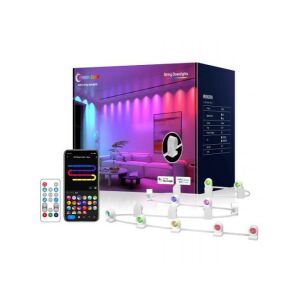 Beltéri LED füzérfény szett, 15 db lámpával , RGB+IC (digitális) , WiFi/Bluetooth+IR távirányító , 3m , TUYA kompatibilis, LEDIS 128506808 - LEDISSIMO