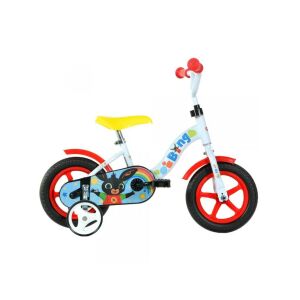 Bing 10 colos gyerek bicikli, fehér váz Bing karakterrel, piros és sárga részletekkel - Dino Bikes