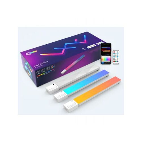 LED lámpa szett , 9 db , távirányítóval , RGB + IC (digitális) , dimmelhető , USB , WIFI/Bluetooth , TUYA , LEDISSIMO AMBIENT LI