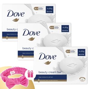 Dove Beauty Cream Bar Cremeseife Original 12x90g + Geschenk-Haarband 128494024 - Seife