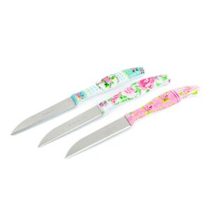 Konyhai kés készlet - 15 cm - virág mintás - 3 db / csomag 128508072
