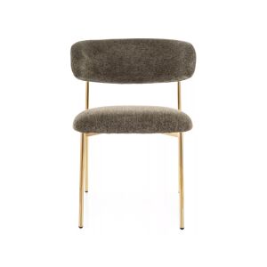 Elton Raven étkezőszék olívazöld szövettel és arany fém vázzal - Étkező szék