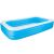 Angled view of Bestway inflatable family pool, blue and white