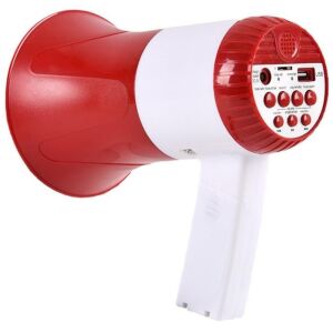 Erőteljes és hordozható hangszóró mikrofonnal, felvétellel, akkumulátorral és Bluetooth szirénával, USB 136077354 - Megafon