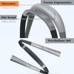 Glocusent LED-es nyaki olvasólámpa, hajlékony és könnyű, Többfunkciós, tökéletes olvasáshoz, kötéshez és javításhoz, Automatikus kikapcsolás, 3 színhőmérséklet 3 fényerővel, 128 g x 24 cm 136098448 - Könyvlámpa