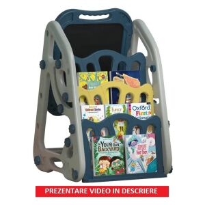 Tabla de desenat 3 in 1 cu doua fete si compartiment special de depozitare pentru carti WePro Store, partea magnetica pentru accesorii si cea neagra pentru scris cu creta, reglabila in inalti 136120710 - Table de scris si desenat