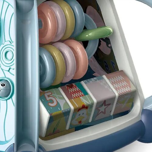 Jucarie interactiva si educativa 7 in 1 pentru copii WePro Store, centru de activitati cu 5 laturi cu sunete si lumini, figuri geometrice, ceas, rotite muzicale, volan, Multicolor, 3 ani + 136120789