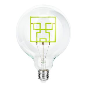 Minecraft Creeper LED Neonowa Żarówka, zielone światło, G125, E27 Edison gwint - Lampa dla dzieci