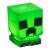 Minecraft Creeper szilikon éjszakai lámpa, zöld, világító, elülső nézet