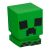 Minecraft Creeper szilikon éjszakai lámpa, zöld, világító, elülső nézet