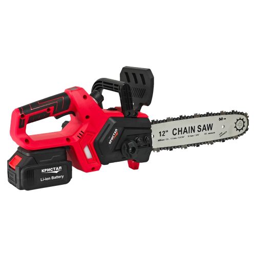 DDT-CRISTAL 21V 4.0Ah akkumulátoros láncfűrész 12 hüvelykes lánccal, piros és fekete