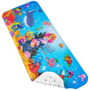 Covor de baie FizioTab® cu design sirenă și creaturi marine, antiderapant, 100x40 cm - Antialunecare și mâner