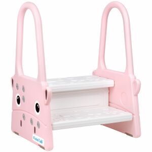 FizioTab® rózsaszín kétlépcsős fellépő fogantyúkkal gyerekeknek - Gyerek konyhai fellépő