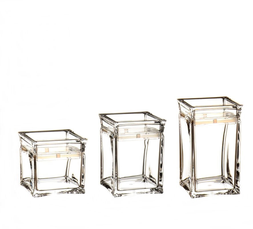 Set 3 Recipiente FizioTab® din Acril pentru Depozitare Alimente, Borcan cu Capac Etans, Transparent, 400ml/800ml/1000ml