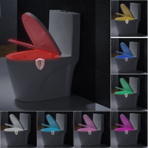 Lampă de toaletă FizioTab® Light UV LED cu senzor de mișcare și LED multicolor, prezentând diferite opțiuni de culoare - Accesorii baie