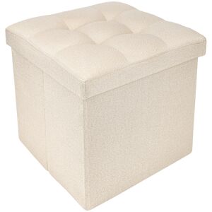 FizioTab tároló puff, bézs színű szövet, 38x38x38 cm - Lábtartó, puff