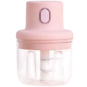 S DEPOT® mini elektromos aprító, fokhagymához, USB tápegységgel, 45 W-os motorral, rozsdamentes acél pengével, 250 ml-es űrtartalommal, könnyen tisztítható és karbantartható, rózsaszín