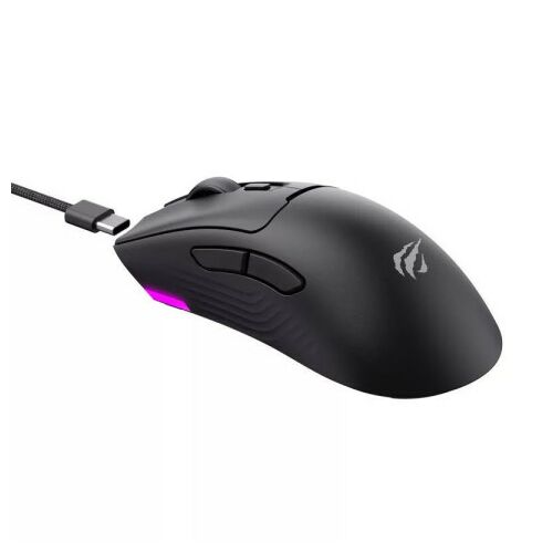 Havit MS966WB Vezeték nélküli RGB Gamer Egér, fekete, vezetékes, USB-C