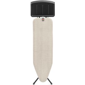 Brabantia Solid Steam Unit Holder vasalódeszka, B méret, fix vasalótálcával gőzállomásokhoz, fekete váz, farmer szürke huzattal - Vasalódeszka