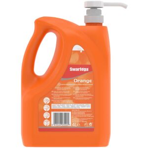 SCJP Swarfega Orange Heavy Duty ipari kézmosó közepesen makacs olajos, zsíros szennyeződésekre, kukoricacsutka őrleménnyel, narancs illat, erős tisztítóhatás: 4/5, 4L pumpás kanna 128571433 - Kéztisztító