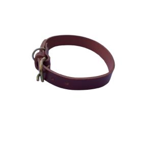 Zgarda pentru caini, piele naturala maro inchis 60 x 2.5 cm, ajustabila 39-49 cm 128572058 - Coliere pentru animale de companie