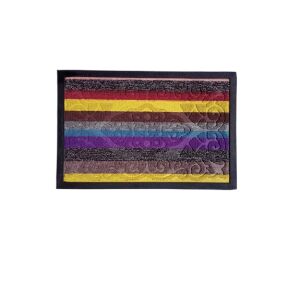 Többszínű gumi + textil bejárati szőnyeg 40x60 cm,