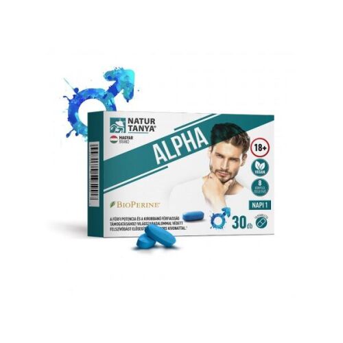 Natur Tanya Alpha, 30 tabletta, férfi potencianövelő étrend-kiegészítő, vegán, magyar termék - Natur Tanya