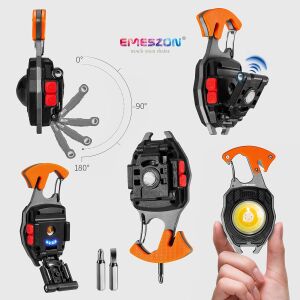 EMESZON CRW5147 lanternă LED multifuncțională cu 6 moduri de iluminare, deschizător de sticle, fluier, șurubelnițe, breloc și multe altele - Brelocuri