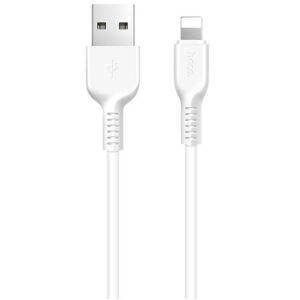 USB töltő- és adatkábel, Lightning, 100 cm, 2400 mA, törésgátlóval, Hoco X13 Easy, fehér 128588857 - Adatkábel