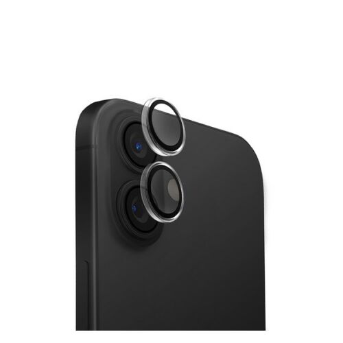 Uniq Optix iPhone 16 kamera lencsevédő, edzett üveg alumínium kerettel