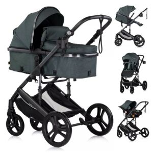 Chipolino Amore 3 az 1-ben Basil babakocsi mózeskosárral és sportüléssel, több nézetből - Chipolino