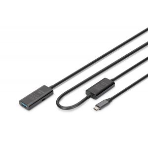 Digitus 10m USB-C - USB-A 3.2 Gen 1 Aktív Hosszabbító Kábel - USB kábel