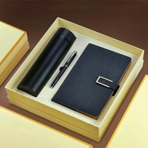 Napló Szett Fém tollal és termosz Fekete 128620813 - Ajándék toll