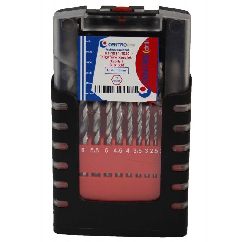 Csigafúró készlet 19r. 1-10mm HSS-G