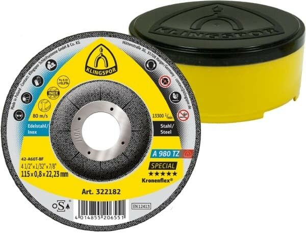 Klingspor A 980 TZ vágókorong 125x0,8x22,23 domború