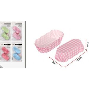 Family muffin papír ovális 50db-os kockás 4 féle szín 2,5x11,2x7cm 128651250 - Muffin papír