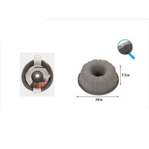 Szilikon Bundt tortaforma, 24cm átmérő, 7.5cm magasság, tapadásmentes, könnyen tisztítható - Sütőforma