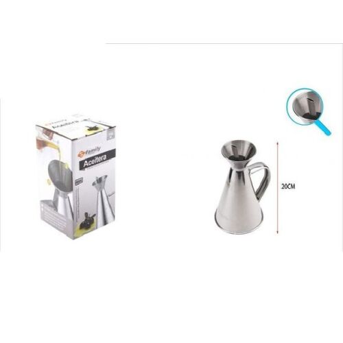  rozsdamentes acél olaj és ecet adagoló, 20cm, 500ml, Family Acelitra márka - Olaj és ecet adagoló