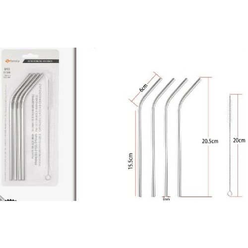 Family szívószál 20,5cmX6mm + kefe 20cm 5db-os szett 128653503