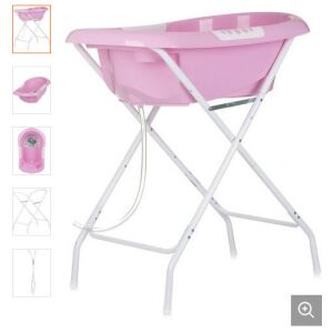 Chipolino Noemi baba fürdőkád állvánnyal, rózsaszín - Babakád, Kádállvány
