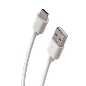 Fehér USB Type-C - USB-A töltő- és adatkábel, 100 cm - Kábel