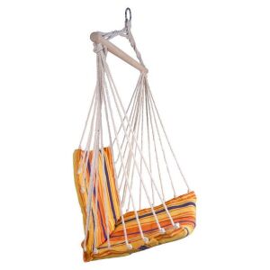 Cattara 95x50cm hinta szék, narancs és piros csíkos, kültéri függő szék, kényelmes, pihentető, kerti bútor - Cattara